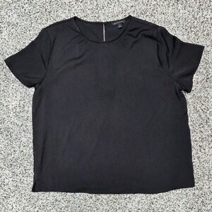 Banana Republic Black Top Short Sleeve Blouse‎ Casual Relaxed Fit Size L